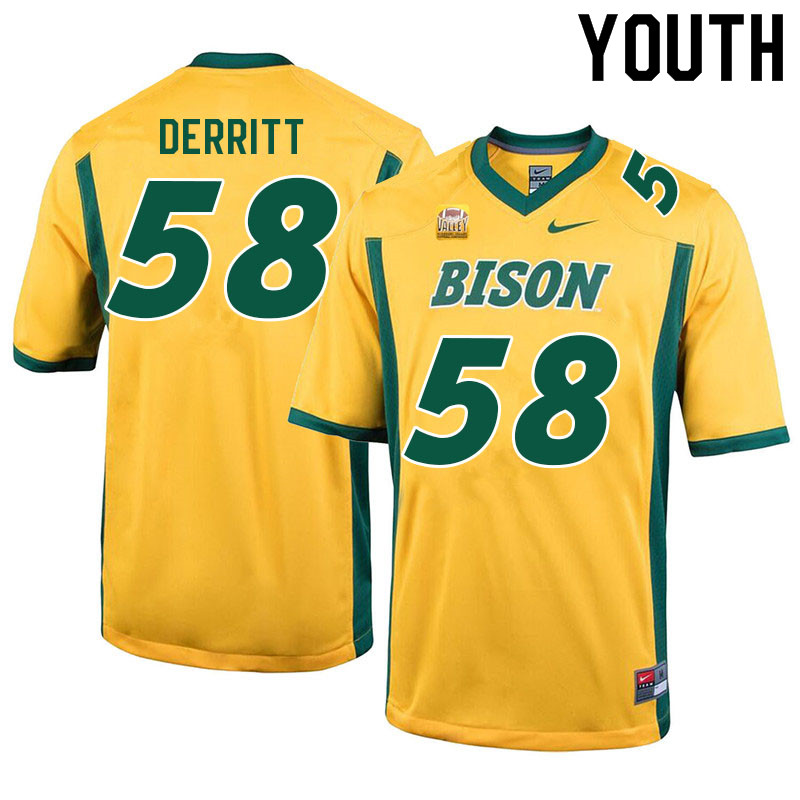 Youth #58 Javier Derritt North Dakota State Bison College Football Jerseys Sale-Yellow